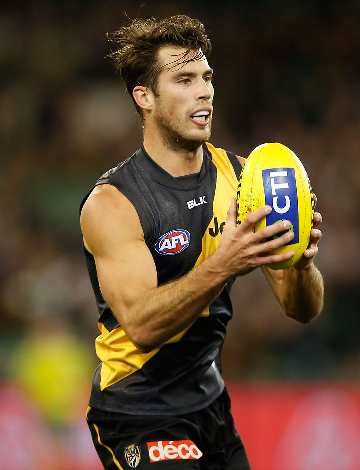 AFL 2015 Rd 15 - Richmond v Carlton MELBOURNE, AUSTRALIA - JULY 10: Alex Rance of the Tigers in action during the 2015 AFL round 15 match between the Richmond Tigers and the Carlton Blues at the Melbourne Cricket Ground, Melbourne, Australia on July 10, 2015. (Photo by Michael Willson/AFL Media)